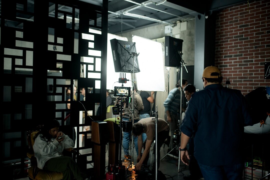 film crew on set